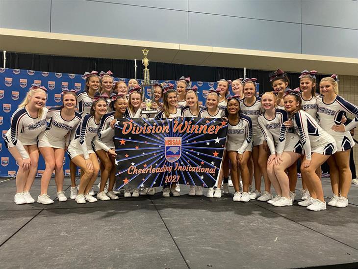 The East Gaston High School cheerleaders earned first place at the 2021 North Carolina High School Athletic Association Cheerleading Invitational Championship. 